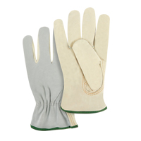 Gants de conducteur &agrave; dos fendu, Moyen, Paume en Cuir fleur de vache Sécurité Médic