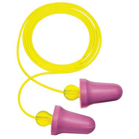 Bouchons d'oreilles en mousse sans contact E-A-R, Paire - Sac en poly, Avec cordon Sécurité Médic