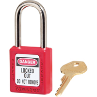 Zenex Padlocks, Safety Padlock, Keyed Different, Thermoplastic, 1-1/2" Width Sécurité Médic