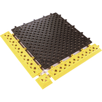 Modular Lok-Tyle No. 523 - Tile, Vinyl, 1' W x 1' L, 9/16" Thick, Black Sécurité Médic