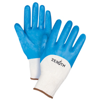 Seamless-Knit Medium-Weight Coated Gloves, 9/Large, Nitrile Coating, 13 Gauge, Cotton Shell Sécurité Médic