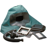 Respirateur &agrave; adduction d'air Abrasi-Blast complet, Moyen, Coiffe souple, Bavette Simple Sécurité Médic