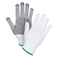 Gants tricot&eacute;s &agrave; pois, Poly/coton, Un c&ocirc;t&eacute;, Calibre 7, Moyen Sécurité Médic