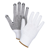 Dotted String Knit Gloves, Poly/Cotton, Single Sided, 7 Gauge, Large Sécurité Médic
