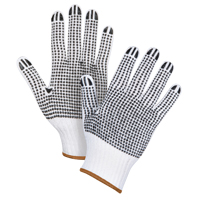 Double-Sided Dotted String Knit Gloves, Poly/Cotton, Double Sided, 7 Gauge, Large Sécurité Médic