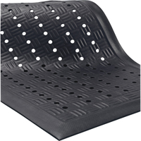 Tapis Cushion Station, &agrave; fentes, 2' x 3-1/5' x 9/16", Noir, Nitrile Sécurité Médic