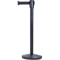 Barri&egrave;res sur pieds pour le contr&ocirc;le des foules, Acier, 35" h, Ruban Noir, Longueur du ruban 7' Sécurité Médic