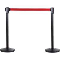 Poteau r&eacute;cepteur pour barri&egrave;res sur pieds pour le contr&ocirc;le des foules, Hauteur de 35", Noir Sécurité Médic
