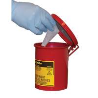 Mini bidons pour d&eacute;chets huileux pour dessus d'&eacute;tabli, Homologu&eacute; FM, 0,45 gal. US, Rouge Sécurité Médic
