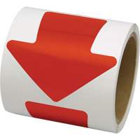 Coloured Floor Marking Decals, Arrow, 4" L x 4" W, Red, Vinyl Sécurité Médic