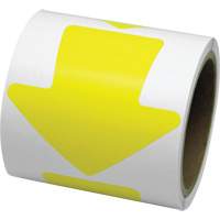 Coloured Floor Marking Decals, Arrow, 4" L x 4" W, Yellow, Vinyl Sécurité Médic