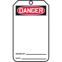 Safety Tags, Plastic, 3-3/8" W x 5-7/8" H, English Sécurité Médic