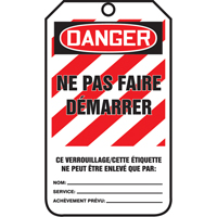 Lockout Tags, Plastic, 3-3/8" W x 5-7/8" H, French Sécurité Médic