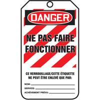 Lockout Tags, Plastic, 3-3/8" W x 5-7/8" H, French Sécurité Médic