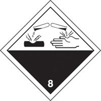 TDG Shipping Labels, Class 8, Corrosives, Paper Sécurité Médic