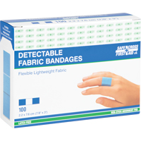 Bandages, Rectangulaire/carr&eacute;e, 3", Tissu d&eacute;tectable, St&eacute;rile Sécurité Médic