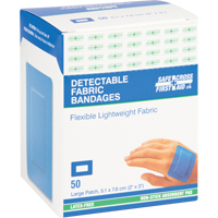 Bandages, Rectangulaire/carr&eacute;e, 3", Tissu d&eacute;tectable, St&eacute;rile Sécurité Médic