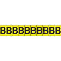 Individual Adhesive Letter Markers, B, 1" H, Black on Yellow Sécurité Médic