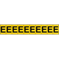 Individual Adhesive Letter Markers, E, 1" H, Black on Yellow Sécurité Médic