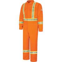 Flame-Resistant Coveralls with Reflective Trim, Size 38, Orange, 12.2 cal/cm² Sécurité Médic