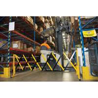 Expandable Barrier, 37" H x 11' L, Black/Yellow Sécurité Médic