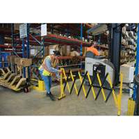 Expandable Barrier, 37" H x 11' L, Black/Yellow Sécurité Médic
