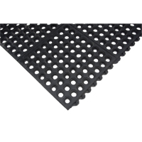 Anti-Fatigue Link Matting, Honeycomb, 3' x 3' x 1/2", Black, Natural Rubber Sécurité Médic