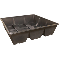 Bac de r&eacute;cup&eacute;ration GRV, Capacit&eacute; de d&eacute;versement 385 gal. US, 76" x 76" x 20" Sécurité Médic