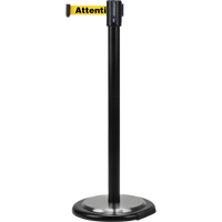 Free-Standing Crowd Control Barrier, Steel, 35" H, Yellow Tape, 7' Tape Length Sécurité Médic