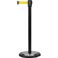 Free-Standing Crowd Control Barrier, Steel, 35" H, Yellow Tape, 7' Tape Length Sécurité Médic