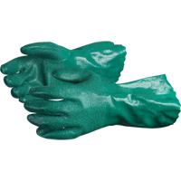 Chemstop Gloves with Crushed Ceramic-Powder Grip Finish, Size Medium/8, 12" L, Nitrile, Cotton Jersey Inner Lining, 40-mil Sécurité Médic