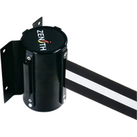 Wall Mount Barrier, Steel, Screw Mount, 7', Black/White Tape Sécurité Médic