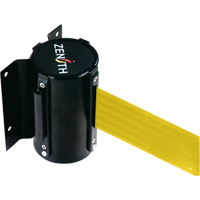 Wall Mount Barrier, Steel, Screw Mount, 12', Yellow Tape Sécurité Médic