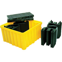 Palette antid&eacute;versement avec drain Ultra-IBC Spill Pallet , Capacit&eacute; de d&eacute;versement 400 gal. US, 58,75" x 58,75" x 33" Sécurité Médic