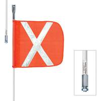 Safety Whip&reg; Heavy-Duty Whips, Threaded Mount, 8' High, Orange Sécurité Médic