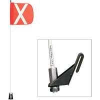 Safety Whip&reg; Light-Duty Whips, Window Mount, 5' High, Orange Sécurité Médic