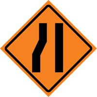 Merge Right Roll-Up Traffic Sign, 36" x 36", Vinyl, Pictogram Sécurité Médic