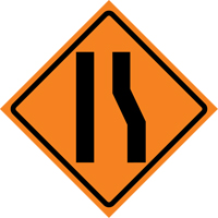 Merge Left Roll-Up Traffic Sign, 29-1/2" x 29-1/2", Vinyl, Pictogram Sécurité Médic