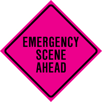 "Emergency Scene Ahead" Roll-Up Traffic Sign, 36" x 36", Vinyl, English Sécurité Médic