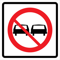 No Passing Roll-Up Traffic Sign, 29-1/2" x 29-1/2", Vinyl, Pictogram Sécurité Médic