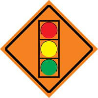 Stop Light Roll-Up Traffic Sign, 29-1/2" x 29-1/2", Vinyl, Pictogram Sécurité Médic