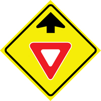 "Yield Ahead" Roll-Up Traffic Sign, 36" x 36", Vinyl, Pictogram Sécurité Médic