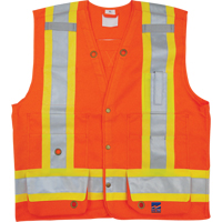 Surveyor Safety Vest, High Visibility Orange, Small, Polyester Sécurité Médic