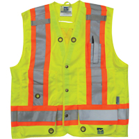 Surveyor Safety Vest, High Visibility Lime-Yellow, Small, Polyester Sécurité Médic