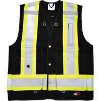 Fire Retardant Surveyor Safety Vest, Black, Small, Cotton Sécurité Médic
