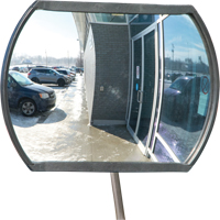 Miroir convexe rectangulaire/rond avec bras t&eacute;lescopique, 12" h x 18" la, Int&eacute;rieur/Ext&eacute;rieur Sécurité Médic
