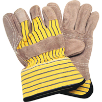 Gants d'ajusteur avec paume double, Grand, Paume en Cuir de vache refendu, Doublure en Coton Sécurité Médic