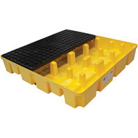 Palette de d&eacute;versements Poly-Slim-Line avec drain, Capacit&eacute; de d&eacute;versement 66 gal. US, 49" x 49" x 8,75" Sécurité Médic