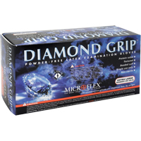 Diamond Grip Examination Gloves, X-Small, Latex, 8 mils, Powder-Free, Natural, Class 2 Sécurité Médic