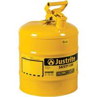 Bidons s&eacute;curitaires, Type I, Acier, 5 gal. US, Jaune, Homologu&eacute; FM/List&eacute; UL/ULC Sécurité Médic